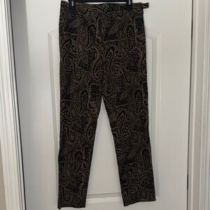 Ralph Lauren Black and Gold Paisley Pants